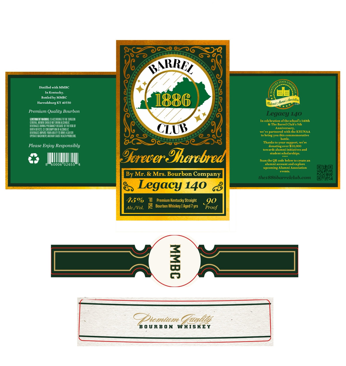 Forever Thorobred Legacy 140 full bottle label artwork