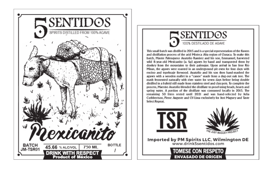 Cinco Sentidos Mezcal - Mexicanito - Taste Select Repeat